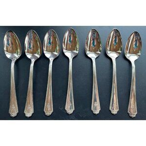 7 Vintage R&B AIX International Silverplate Teaspoons Jewel / Jewell Pattern